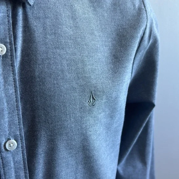 Grey Volcom Button Down Shirt Large - Picture 4 of 6